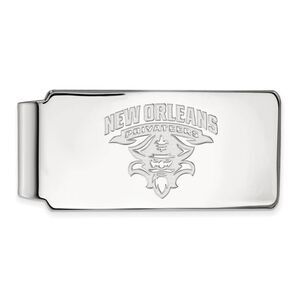 14k White Gold U of New Orleans Money Clip